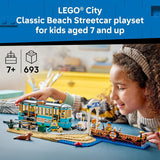 LEGO City Classic Beach Streetcar 60506 Building Toys for Boys Girls Ages 7 Trolley Playset for Pretend Play 5 Minifigures 693 pieces Gift for Birthdays