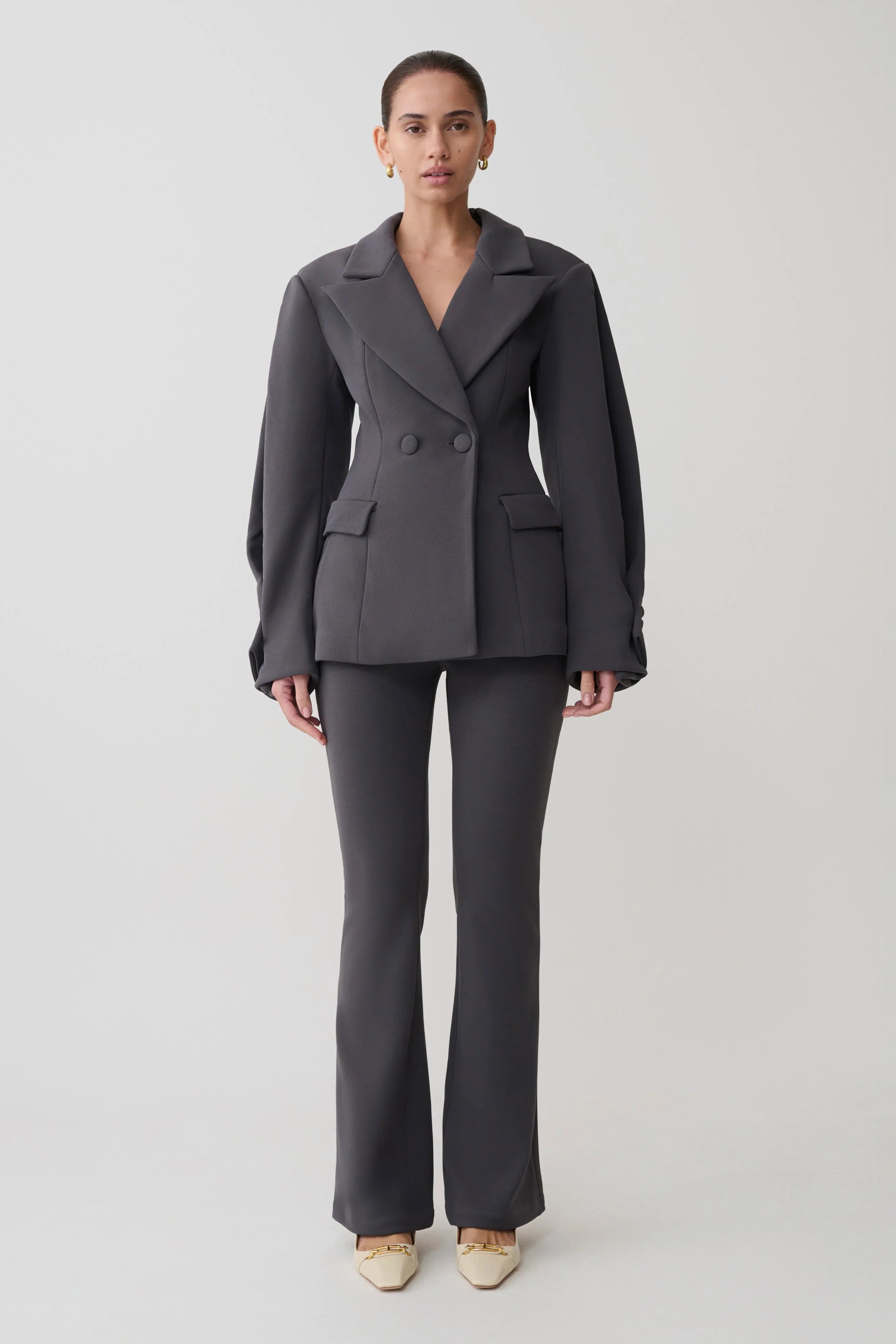Marion Fit And Flare Pant Charcoal Shadow