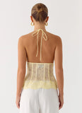 Non Stop Halter Top Butter Yellow