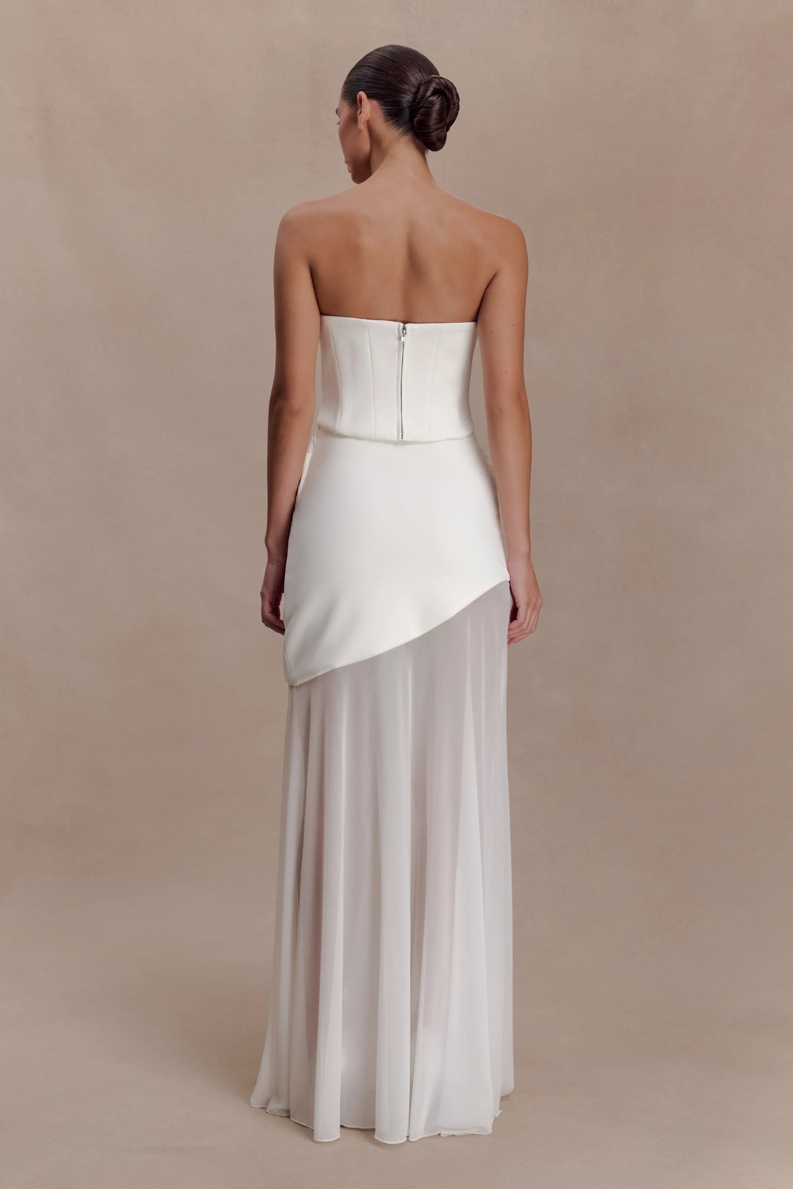 Karina Strapless Scuba Corset White