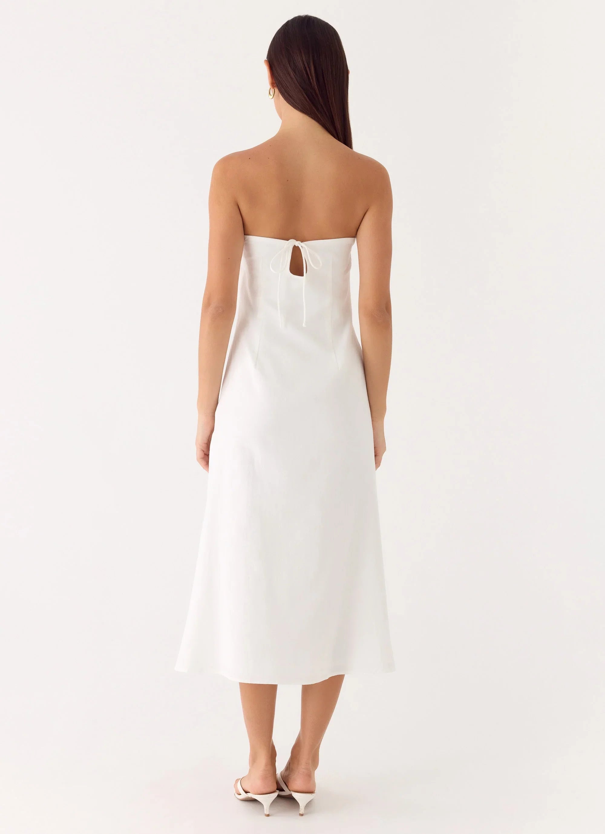 Sun Searching Midi Dress White