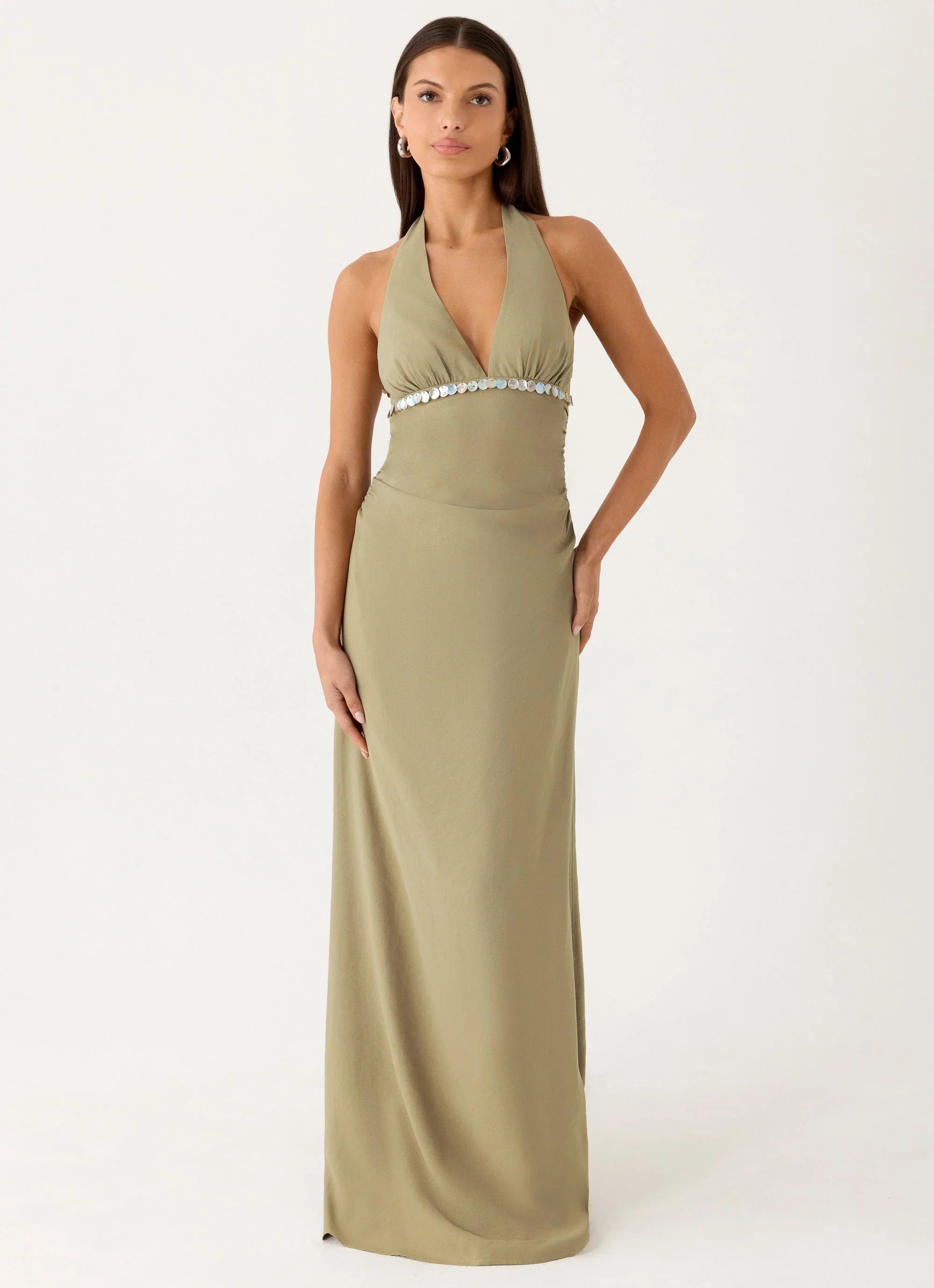 Lorela Maxi Dress Pale Olive