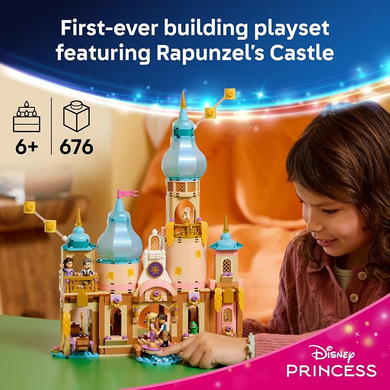 LEGO Disney Princess Rapunzels Castle 43297 Building Toys for Girls Boys Ages 6 Princess Castle Playset Movie Character Figures 676 pieces Gift for Birthdays