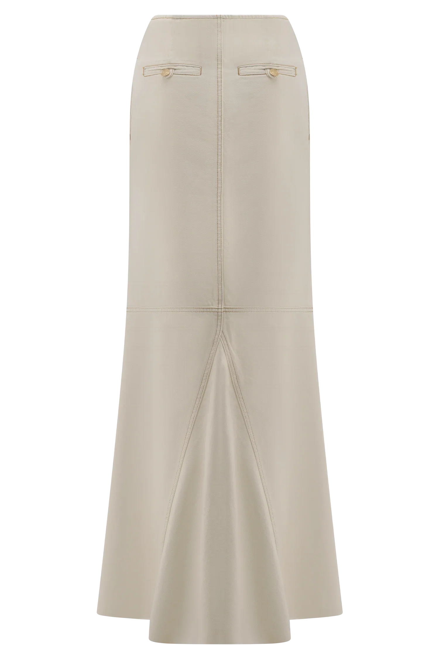Loretta Denim Maxi Skirt Ecru