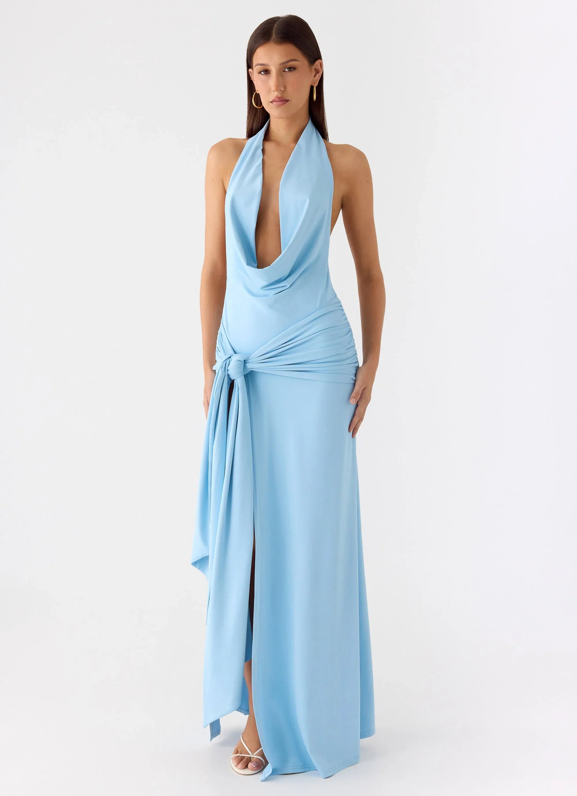Rowan Ray Cowl Maxi Dress Blue