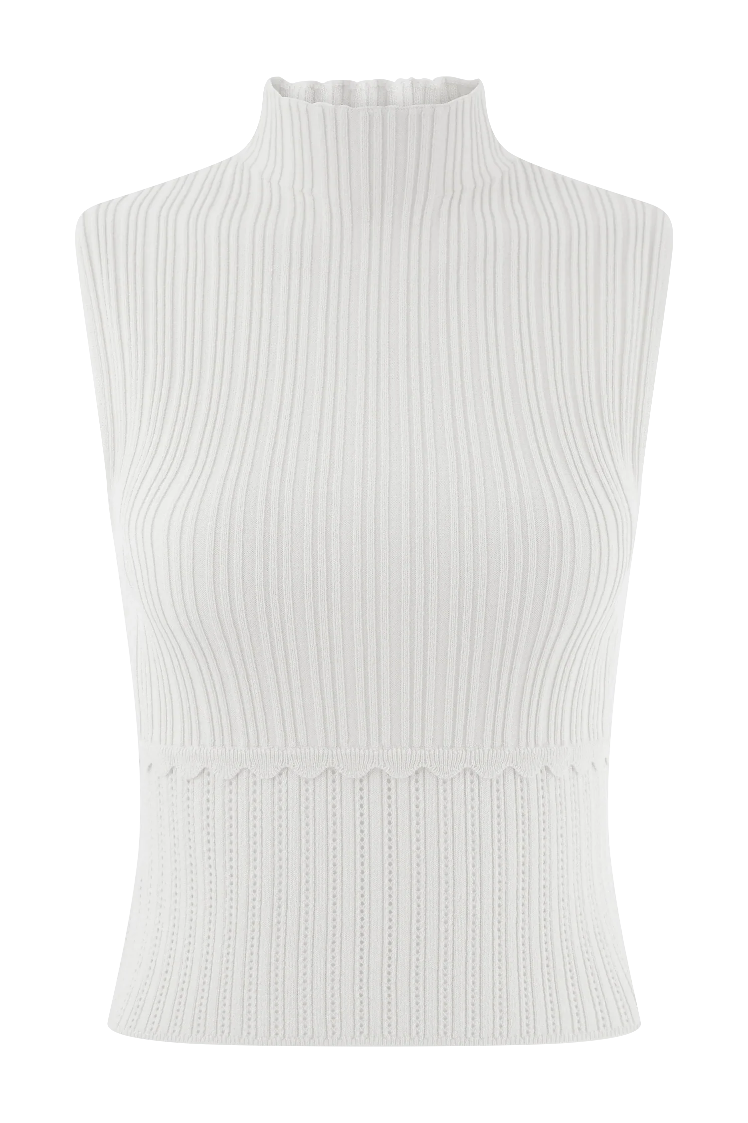 Indy Pointelle Knit Top Ivory