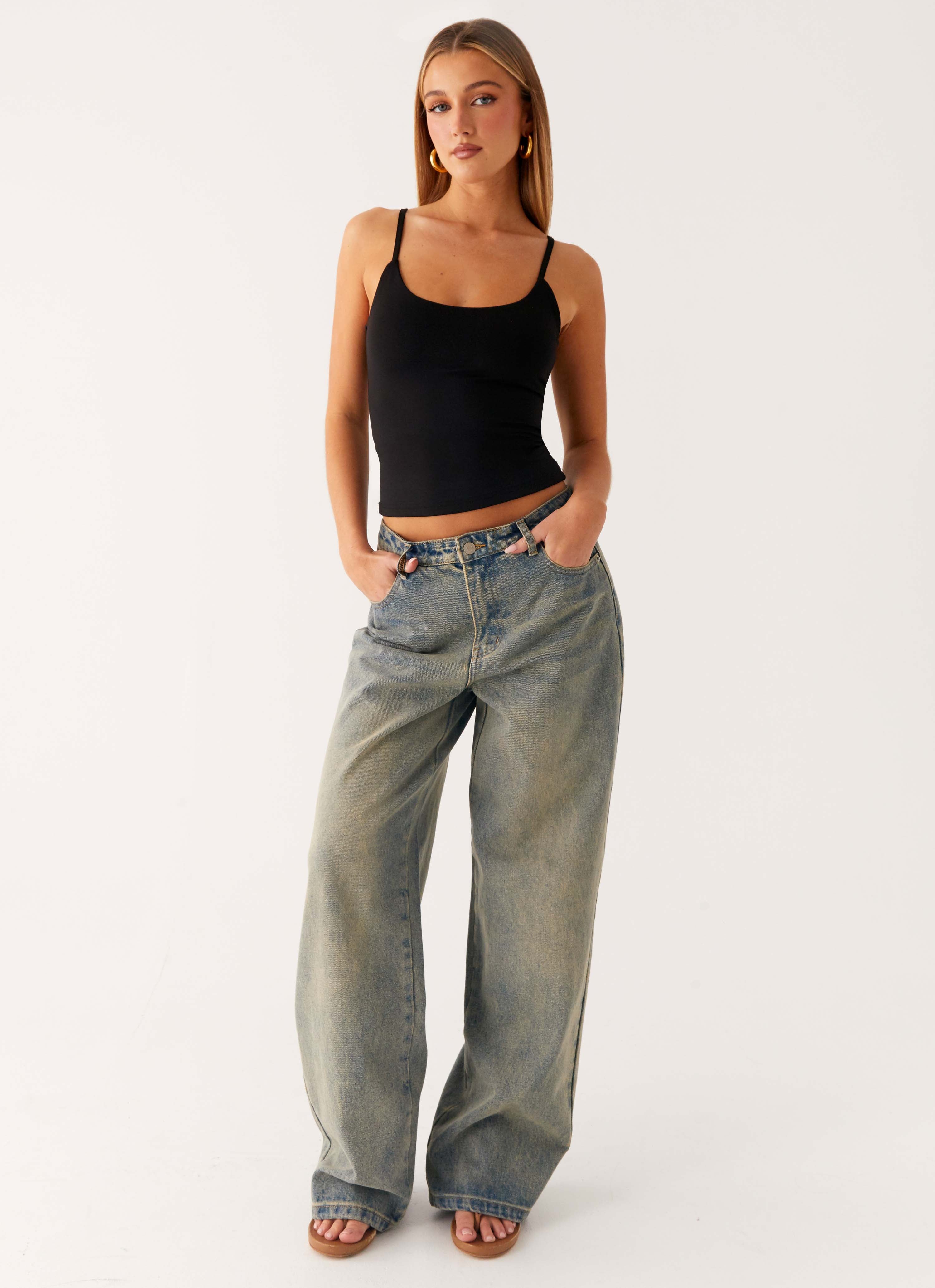 Keanna Low Rise Denim Jeans Dirty Wash