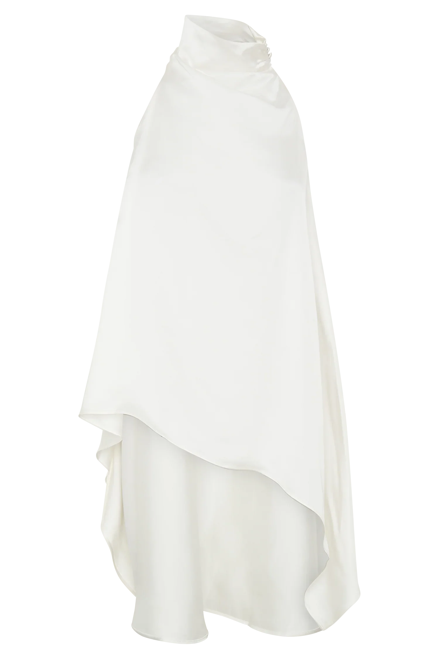 Sydney Asymmetrical Satin Halter Top Ivory