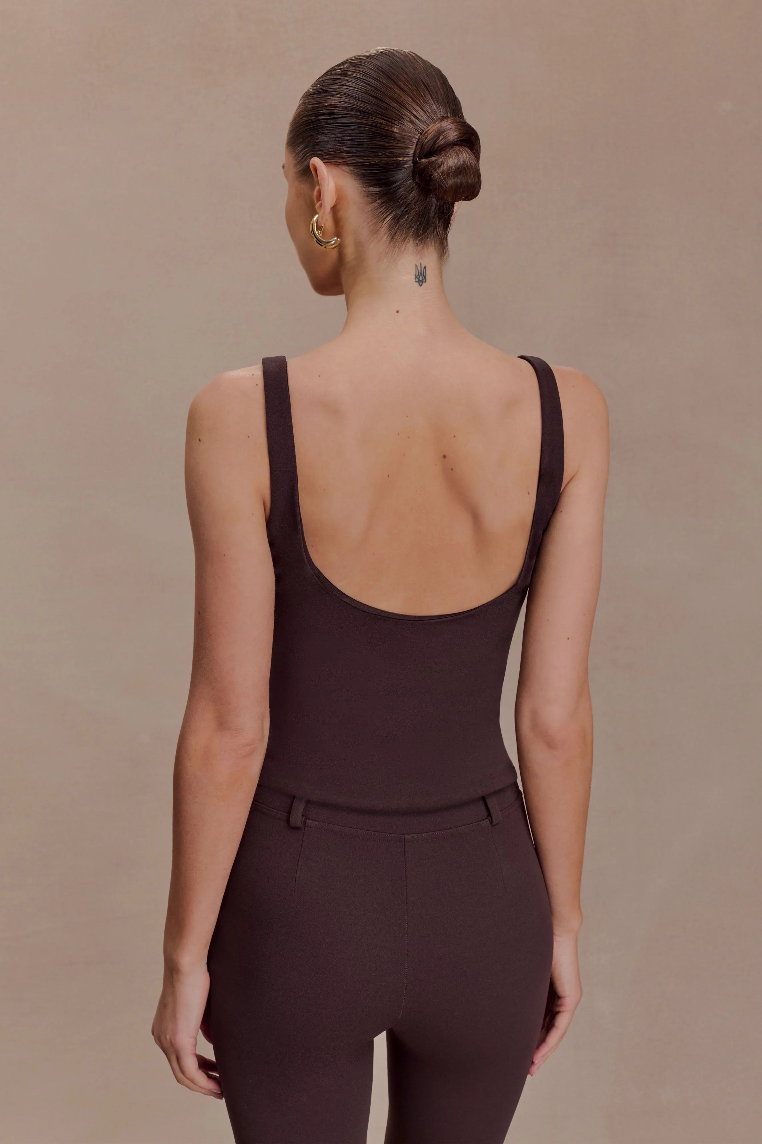 Blanca Stretch Crepe Cami Top Chocolate