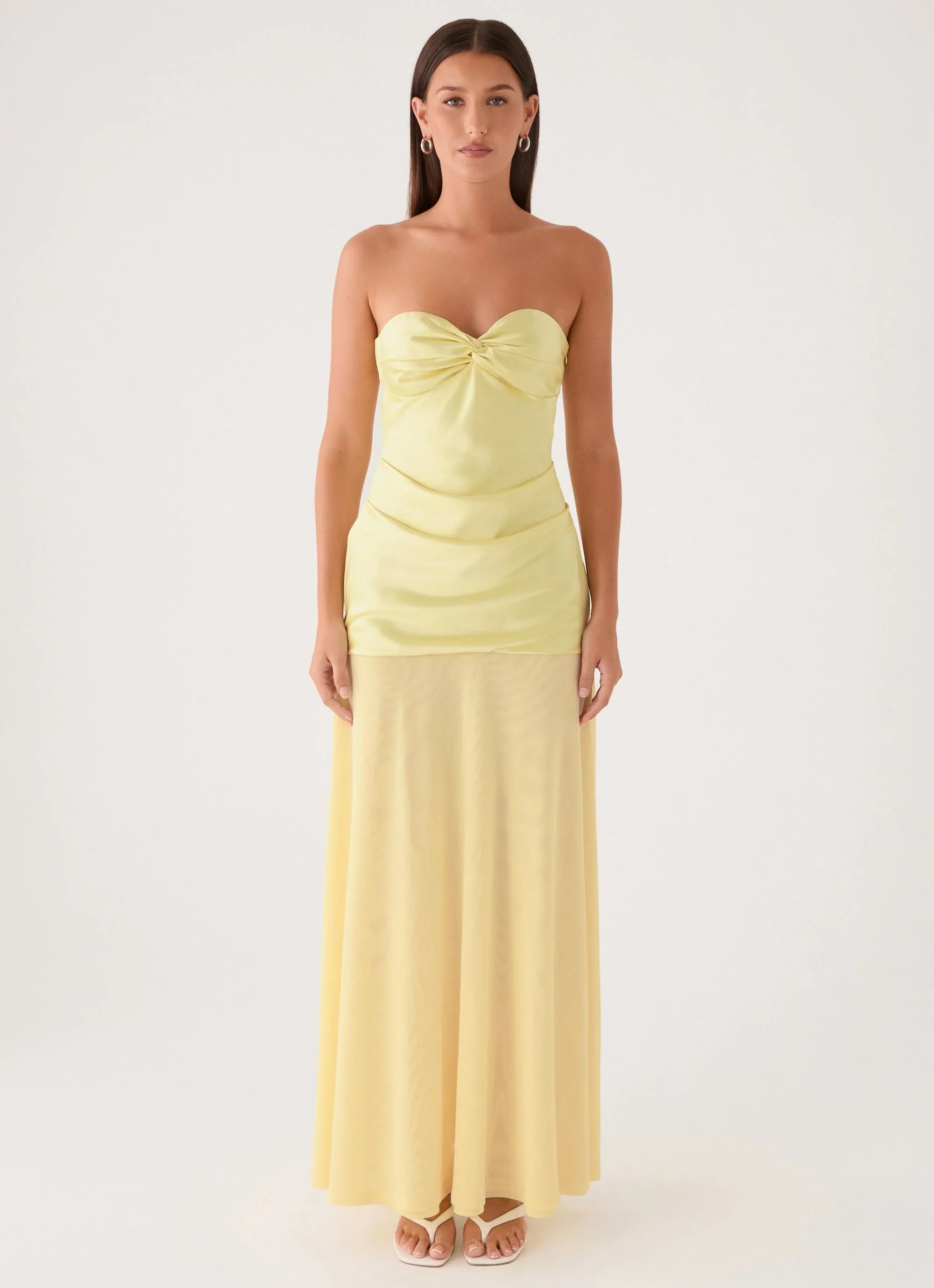 Cierra Strapless Maxi Dress Yellow