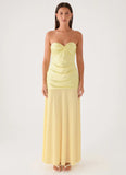 Cierra Strapless Maxi Dress Yellow