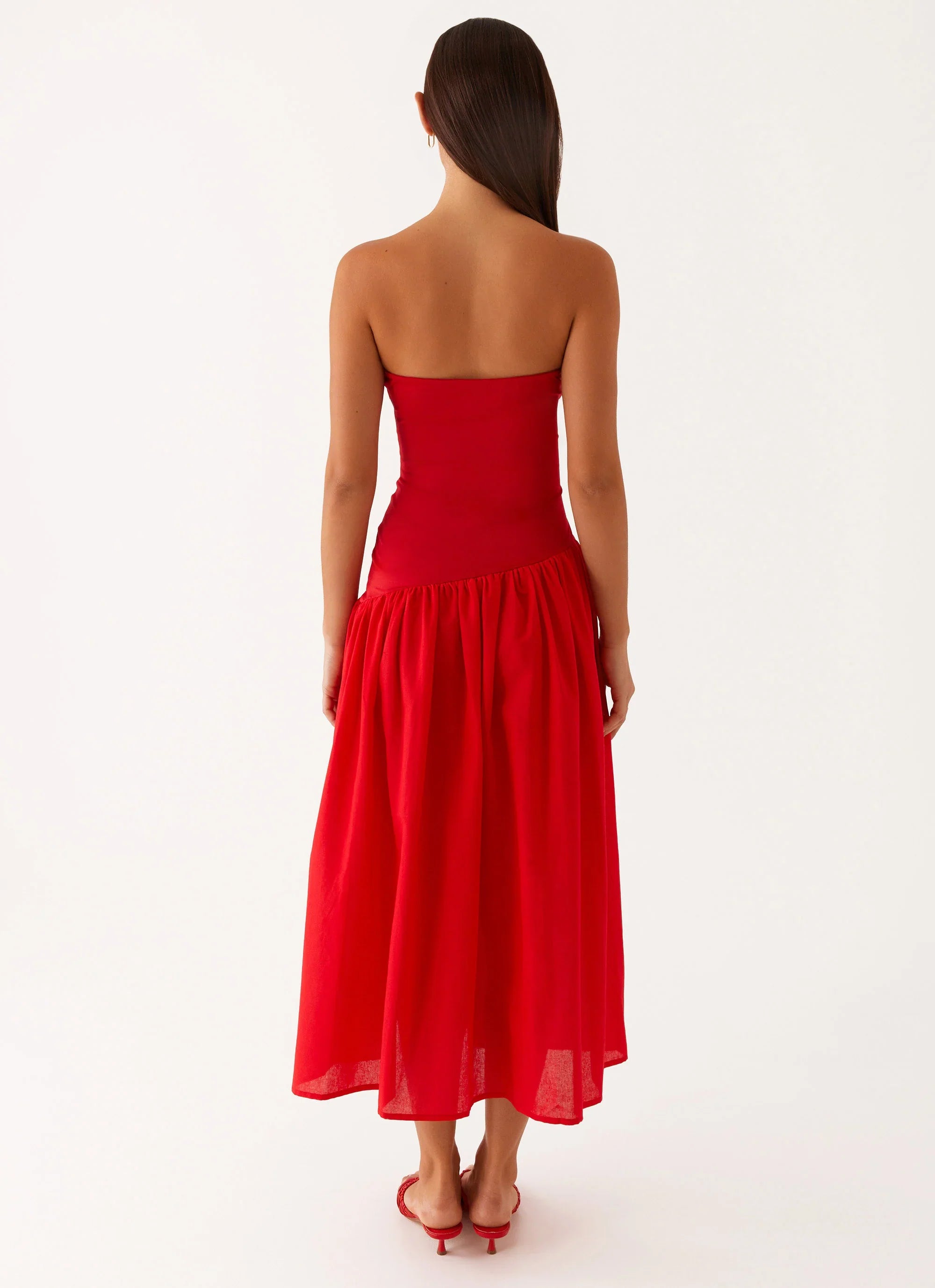 Domino Effect Midi Dress Red