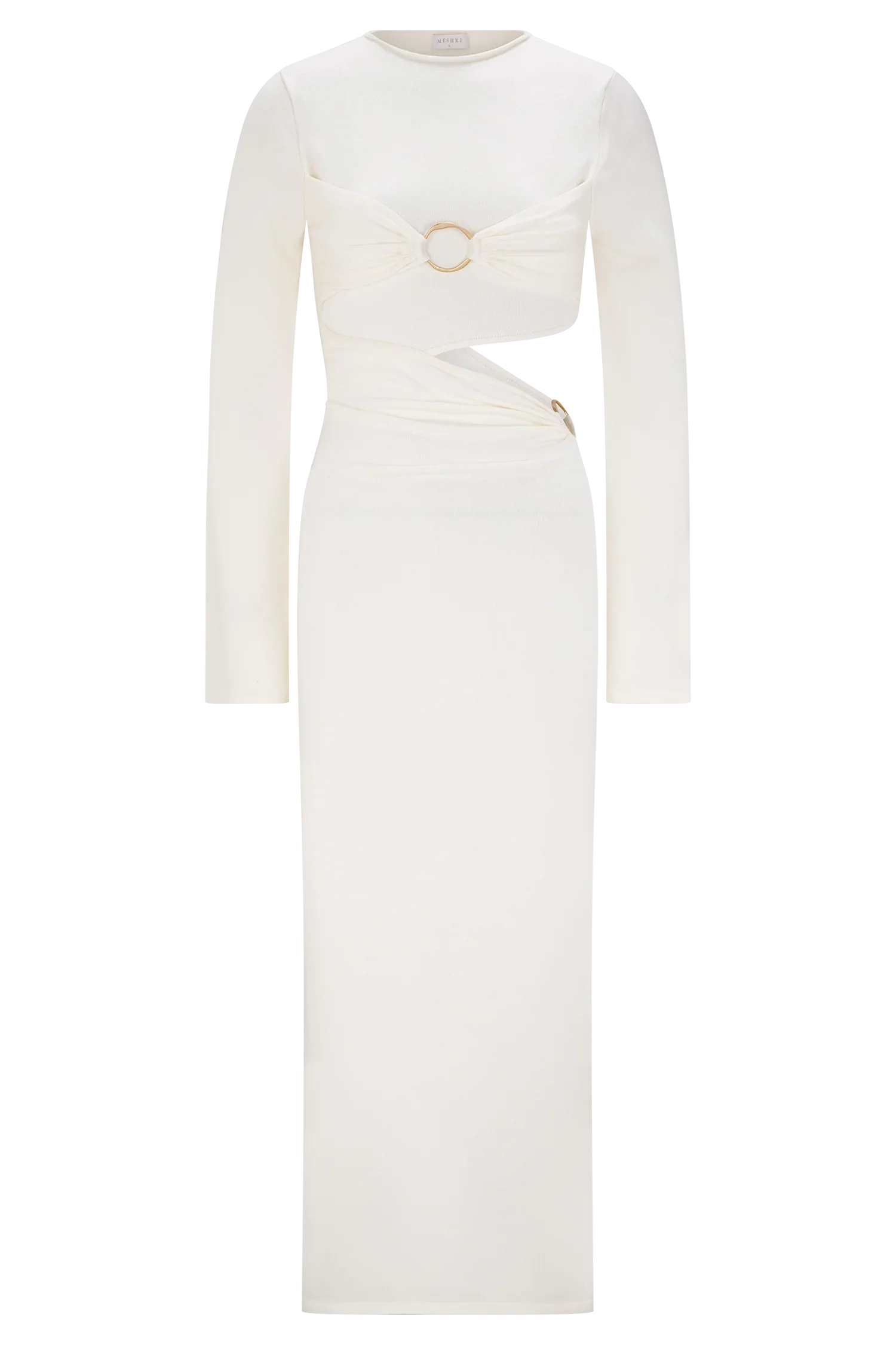 Azariah Long Sleeve Knit Midi Dress Ivory