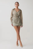 Frankie Satin Mini Skirt Smoke