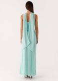 Eternelle Square Neck Maxi Dress Teal