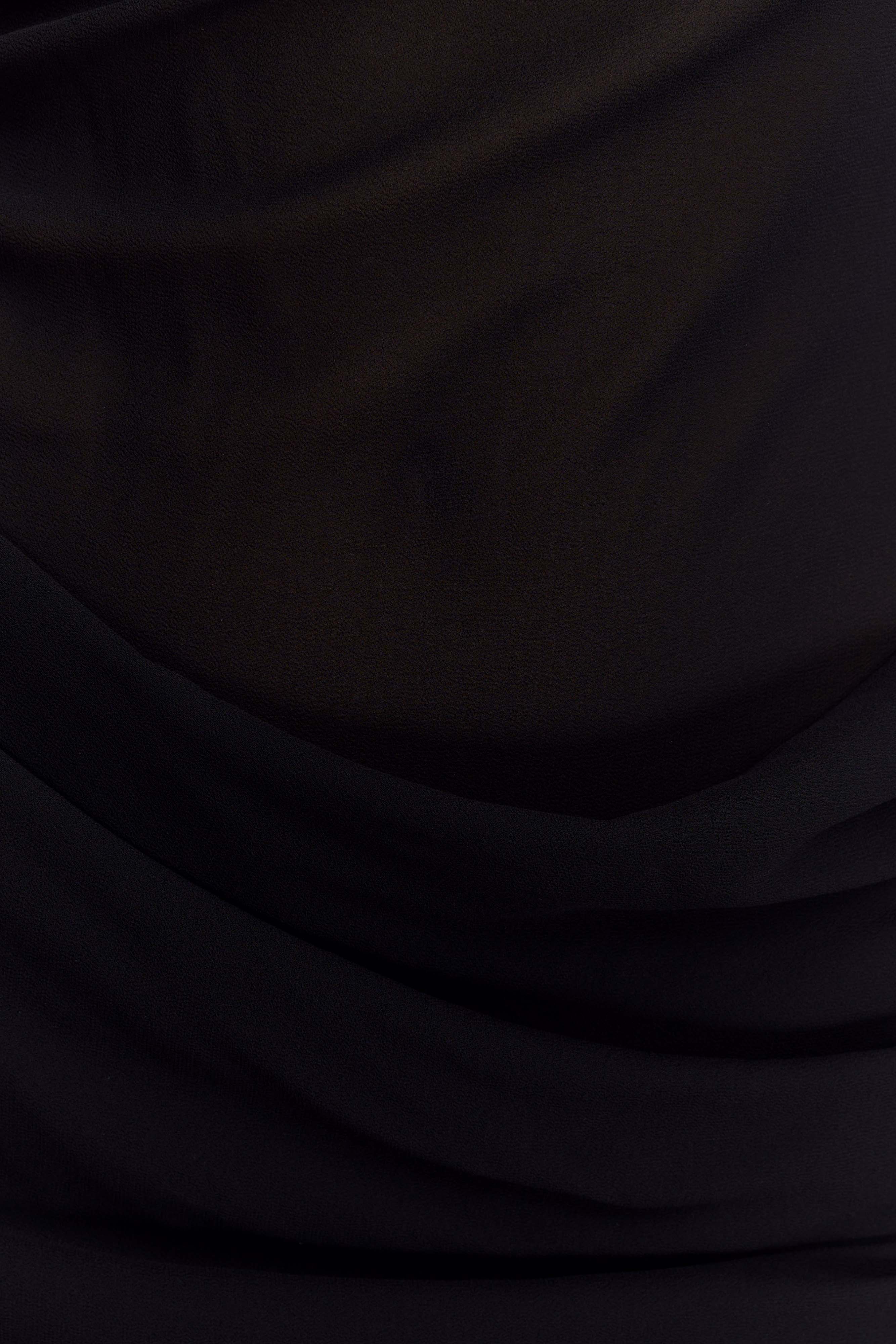 Daria Draped Chiffon Maxi Dress Black