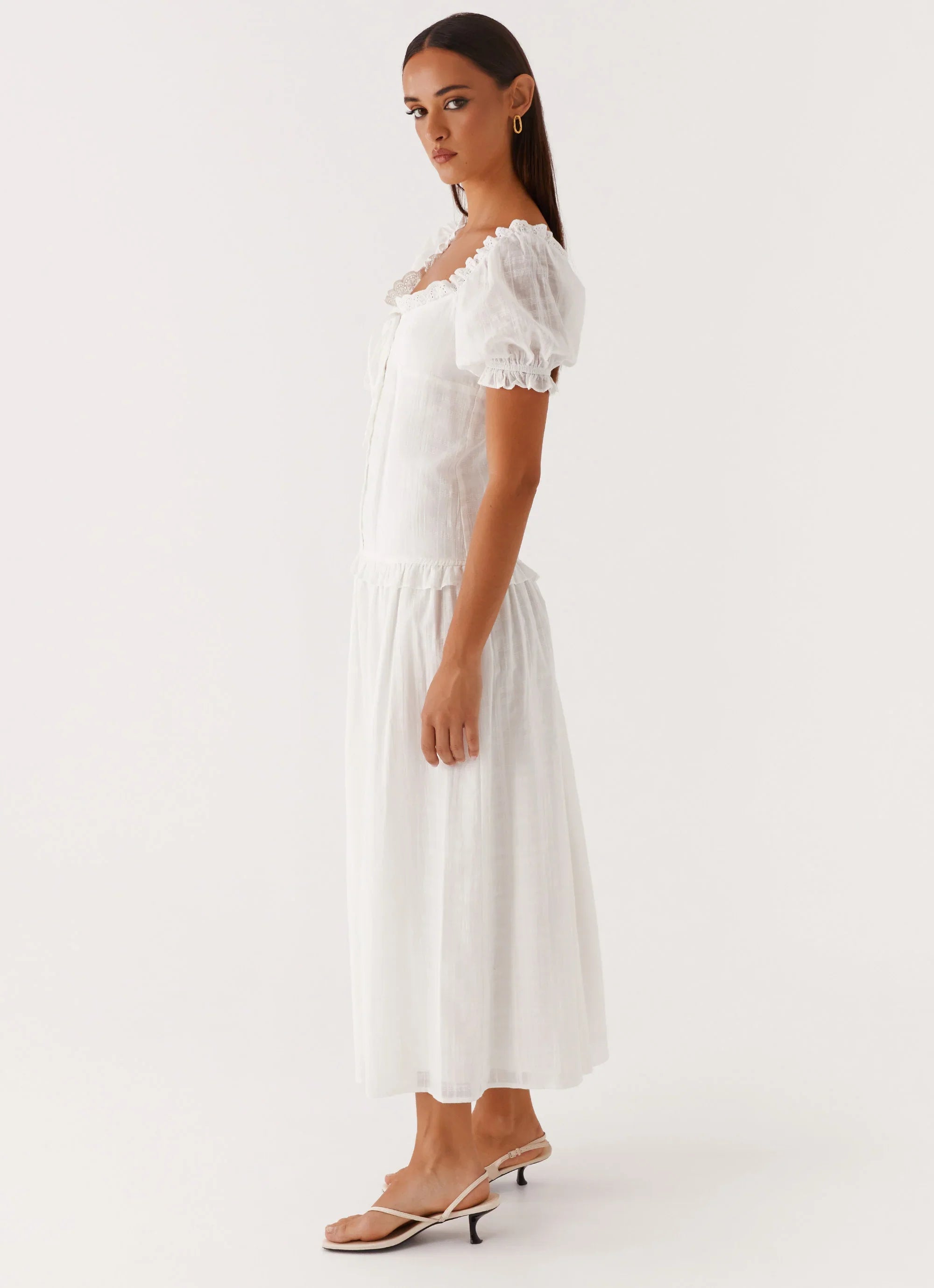 Hundred Percent Midi Dress White