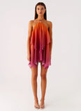 Twin Flame Mini Dress Orange Gradient