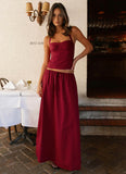 Cheryl Maxi Skirt Cherry Red