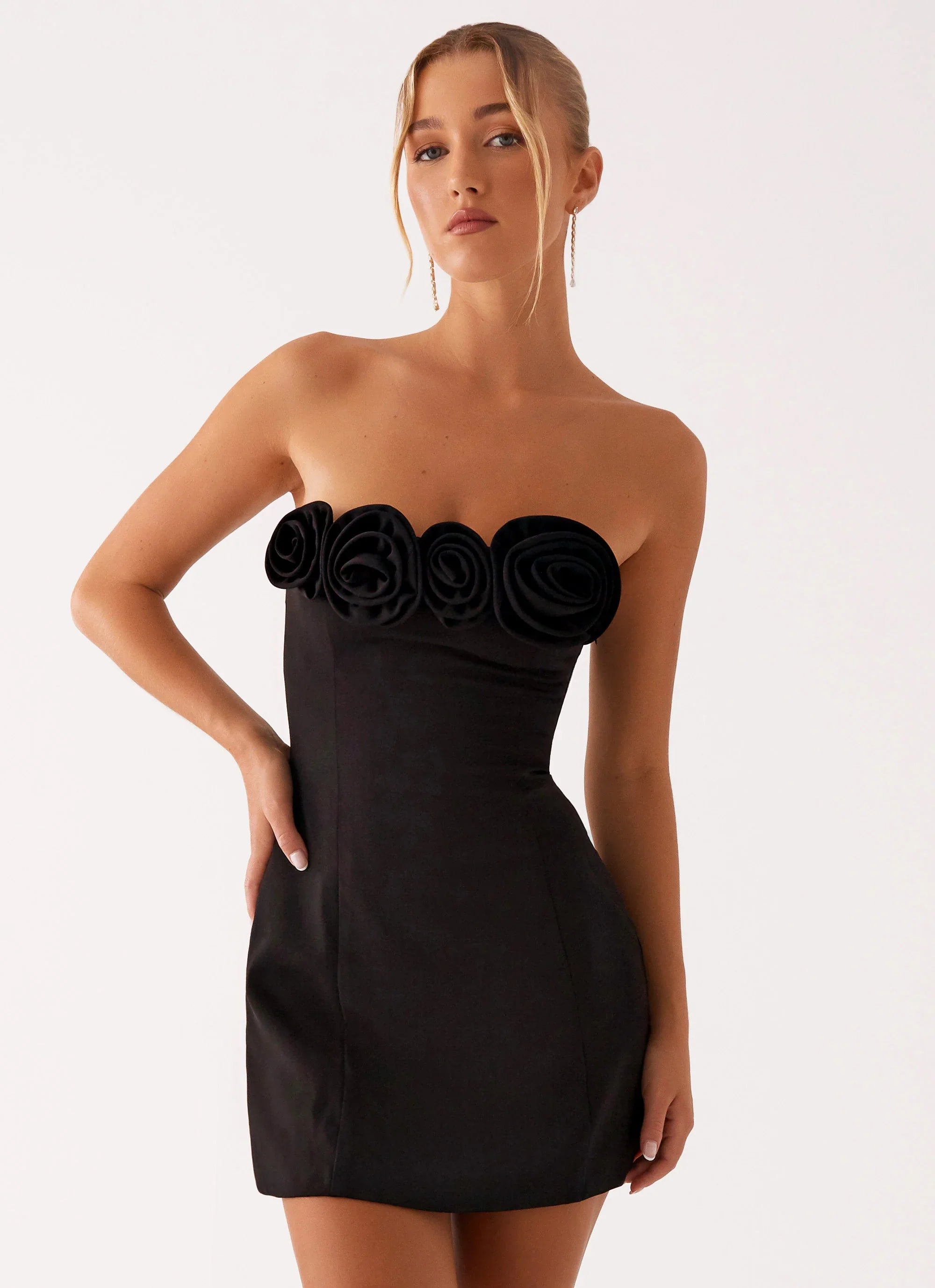 Patsie Strapless Mini Dress Black