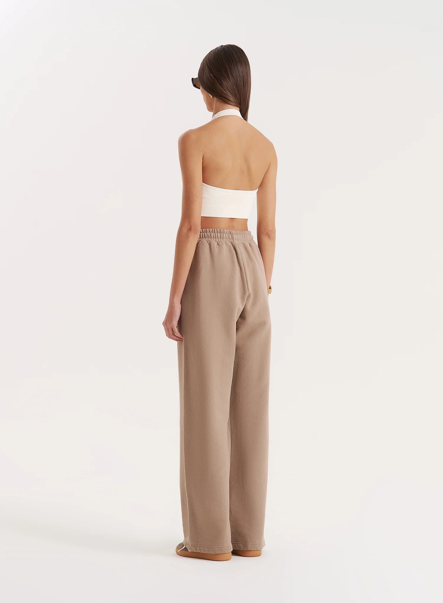 Mocha 4th Wide Leg Branded Joggers
