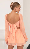 Fit and Flare Dress in Peach