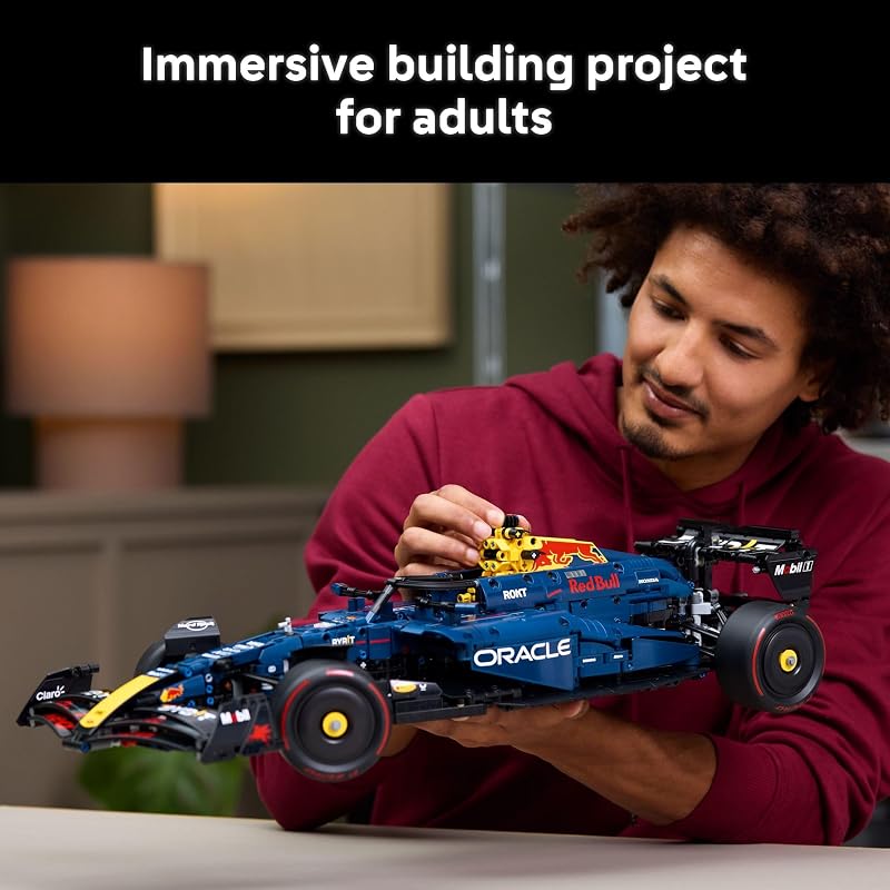 LEGO Technic Oracle Red Bull Racing RB20 F1 Race Car Model Kit Building Set for Adults Ages 18 with Realistic Features Gift for Birthdays 42206
