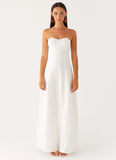 Tayla Linen Maxi Dress White