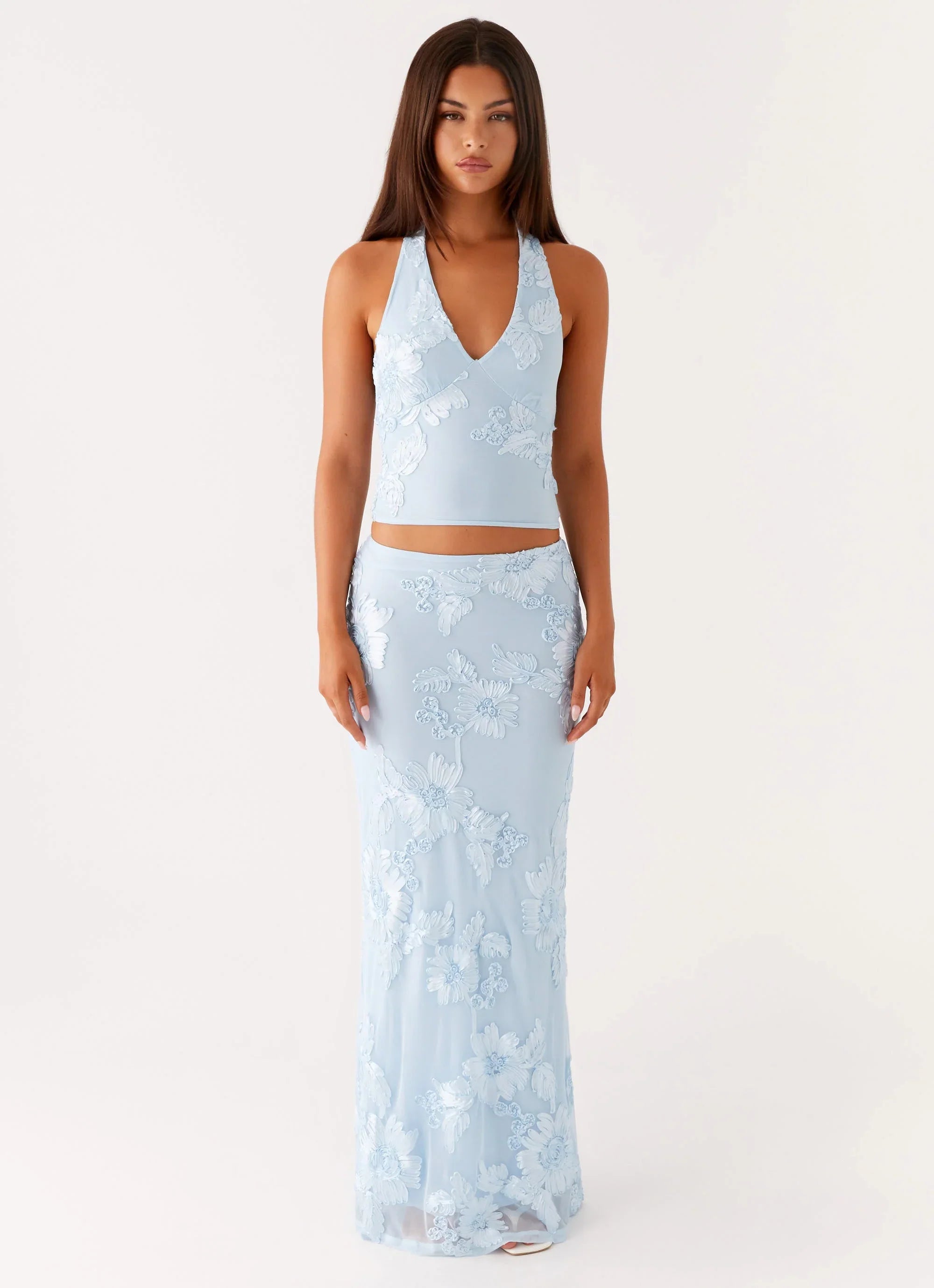 Radiate Maxi Skirt Blue