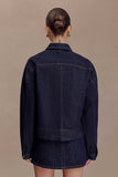 Olandria Oversized Jacket Top Washed Indigo Blue