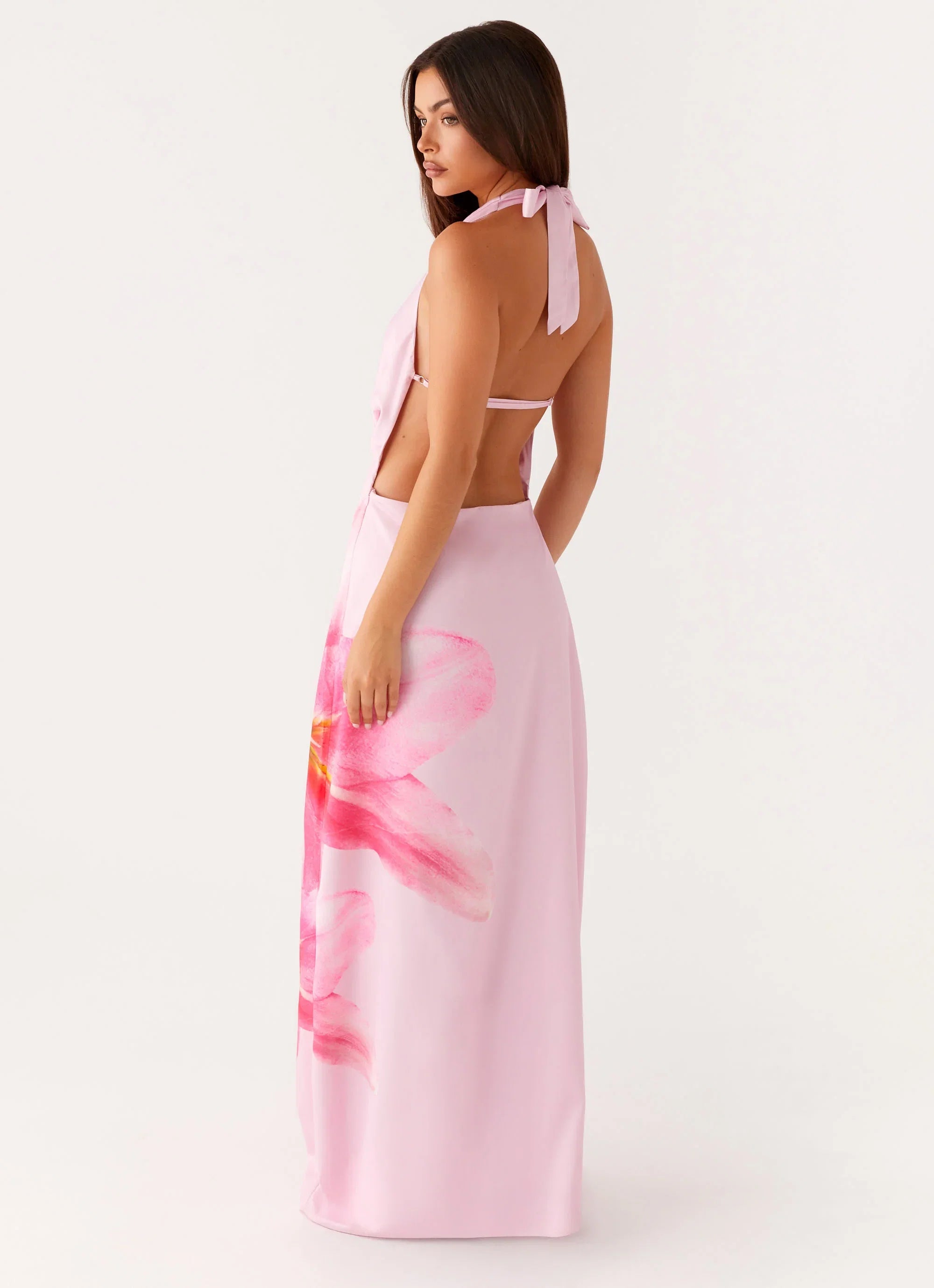 Bryony Cowl Maxi Dress Pink