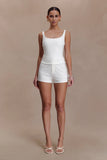 Blanca Stretch Crepe Shorts White