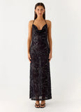 Mayim Sequin Maxi Dress Black