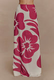 Katalina Chiffon Maxi Skirt Red Deco Fleur Print