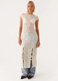 Gisele Lace Midi Dress Ivory