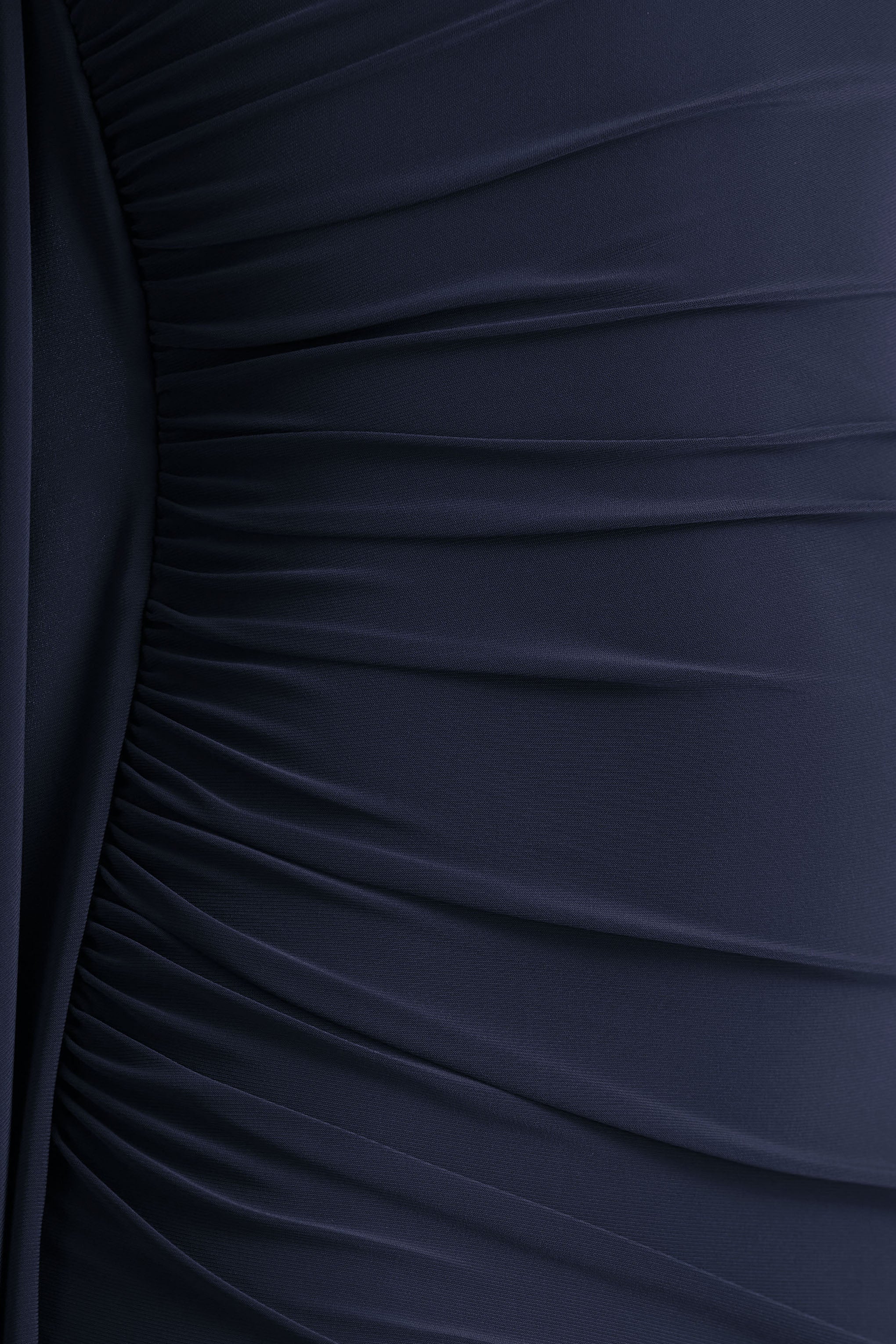 Adelina Navy One Shoulder Maxi Dress With Drape