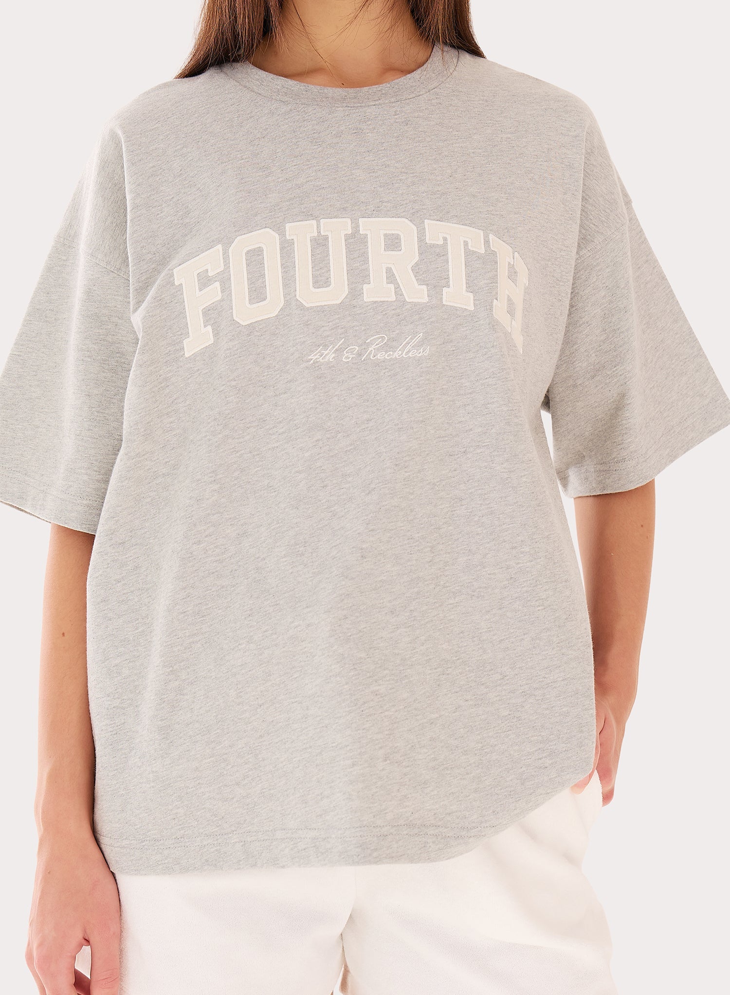 Grey Fourth Branded Cotton Oversized T Shirt