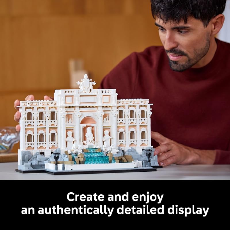 LEGO Architecture Trevi Fountain Building Set Collectible Model of Italian Landmark for Display for Adults 18 Gift for Women Men 21062