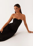Tayla Linen Maxi Dress Black
