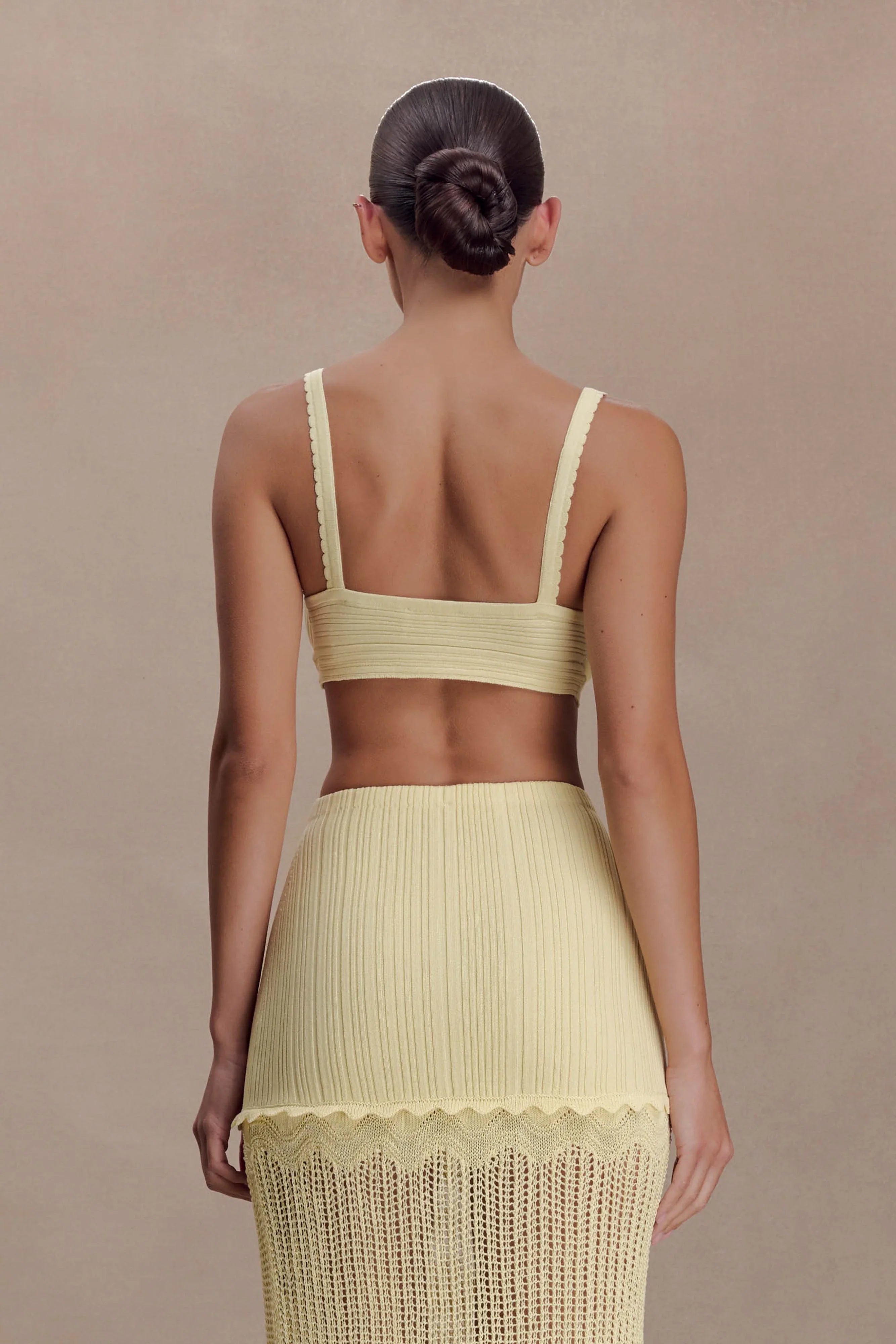 Coleene Pointelle Knit Top Lemon