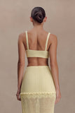 Coleene Pointelle Knit Top Lemon