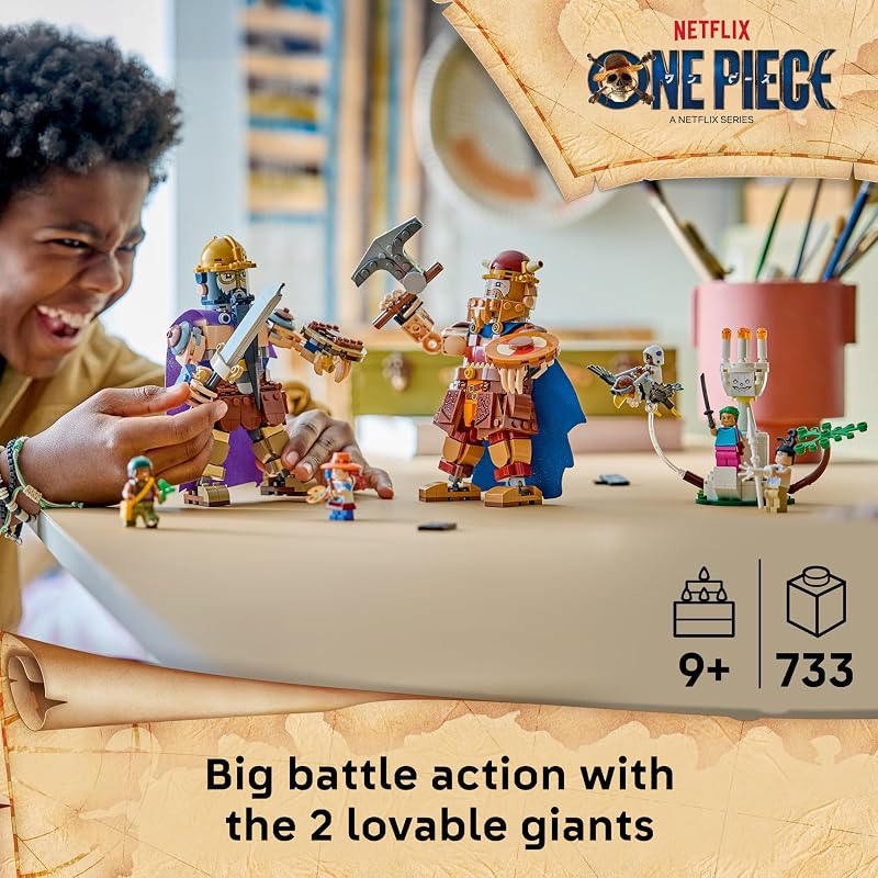 LEGO ONE PIECE Dorry vs Brogy Giants of Little Garden 75644 Building Toys for Boys Girls Ages 9 4 Minifigures Posable Giant Figures 733 pieces Gift for Birthdays