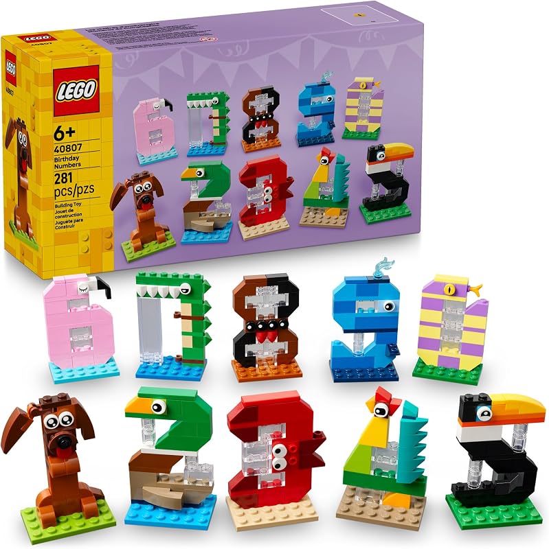 LEGO Birthday Numbers Educational Counting Building Toy for Boys Girls Ages 6 Birthday Decoration for Kids Fun Gift Idea 40807