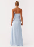 Aster Bloom Maxi Dress Blue