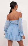Cutout Off The Shoulder Dress in Sky Blue