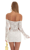 Lace Cutout Dress in White