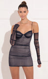 Ruched Bodycon Dress in Navy