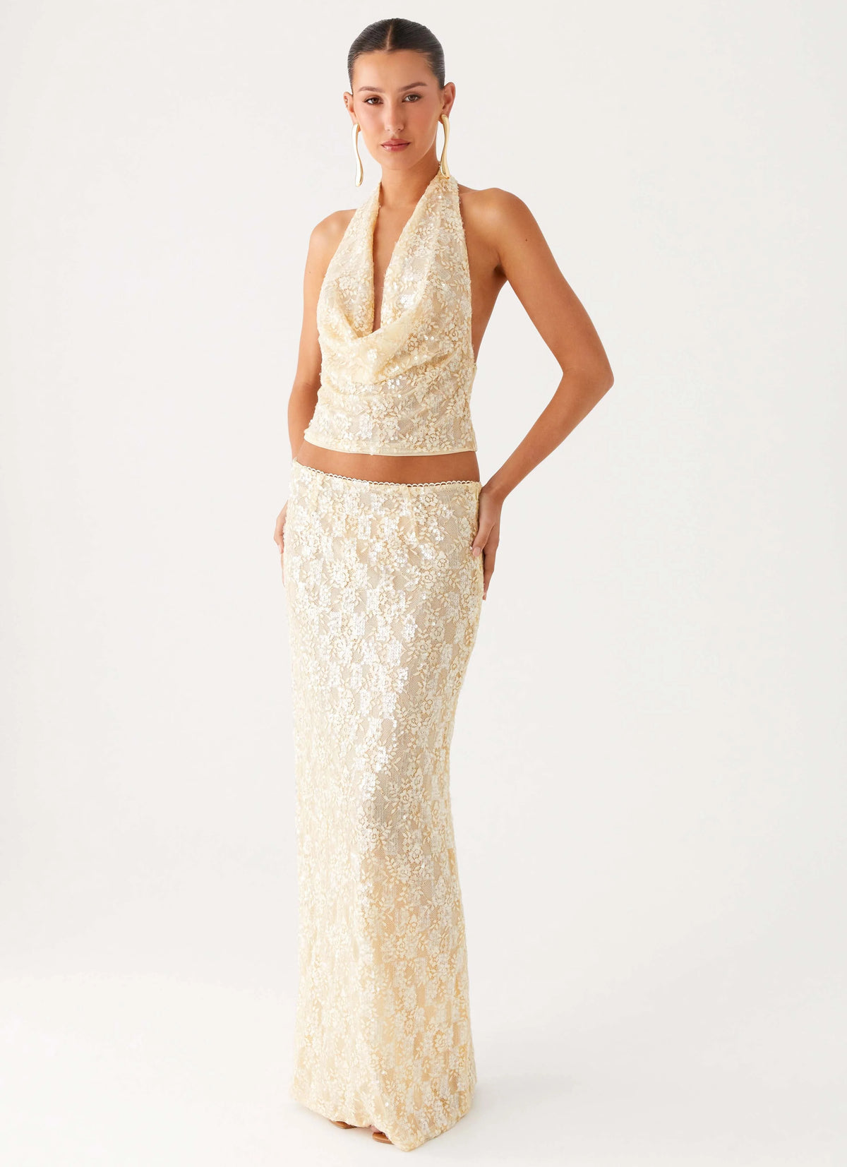Bling It On Maxi Skirt Ivory
