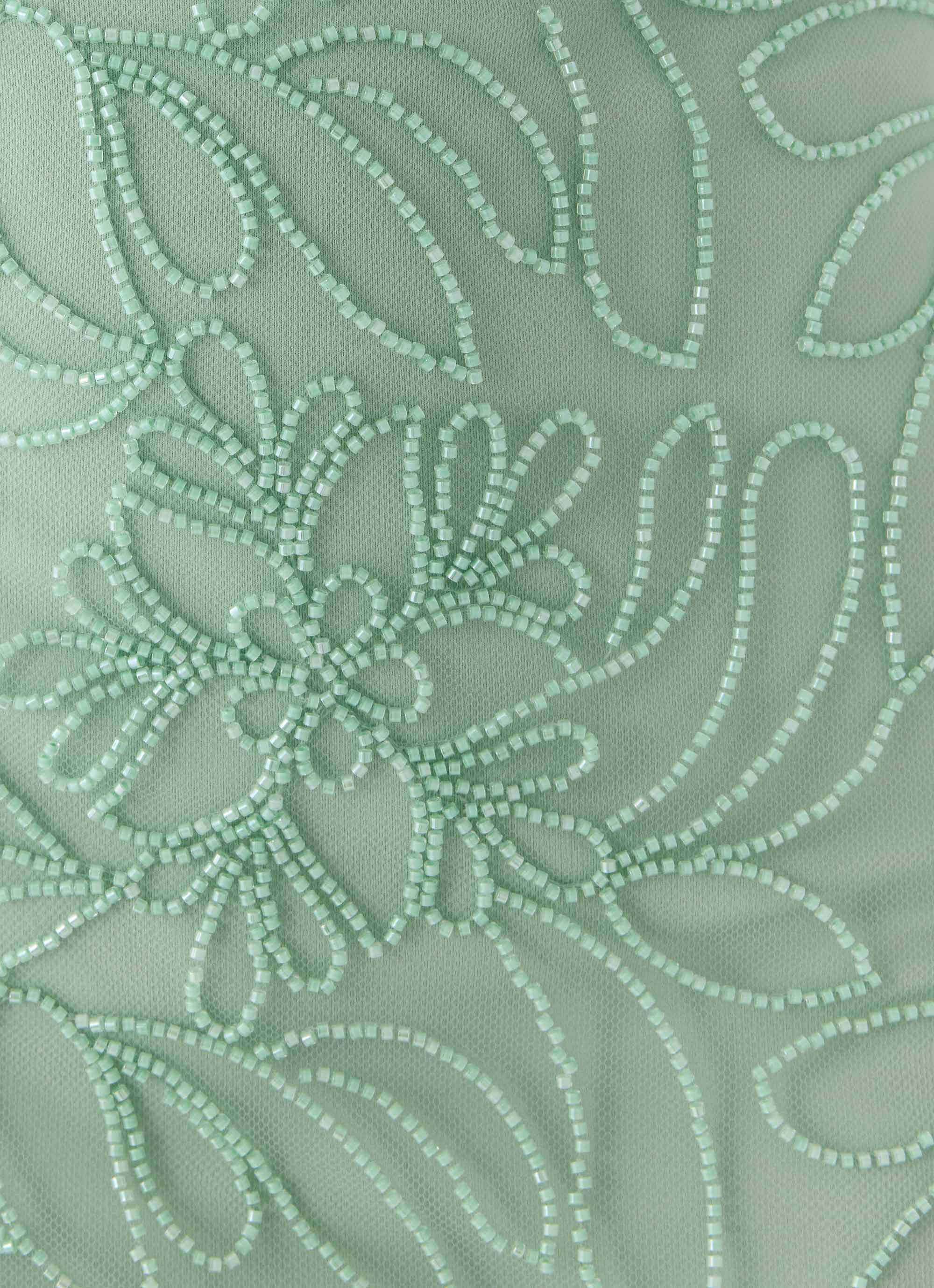 Dangerous Kind Beaded Mini Dress Sage