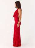 Mitchella Lace Maxi Dress Red
